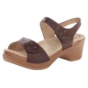 DANSKO Women's Sonnet Dress Clog Sandal Leather Chocolate Size 41 - 10